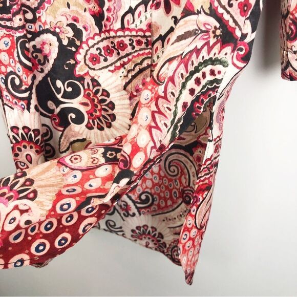 ZARA | Paisley Wide Sleeve Multicolor Tunic Length Top Women’s Size Small - Picture 8 of 11